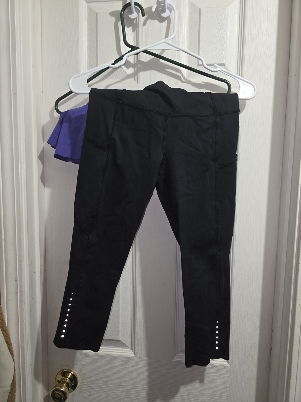 lululemon athletica Black Capri Leggings with Reflective Dot Detail